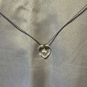 Crystal Heart Necklace with Silver Chain